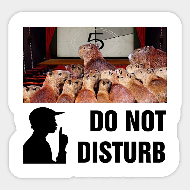 Do not disturb capybaras watching movie on cinema Sticker by richercollections